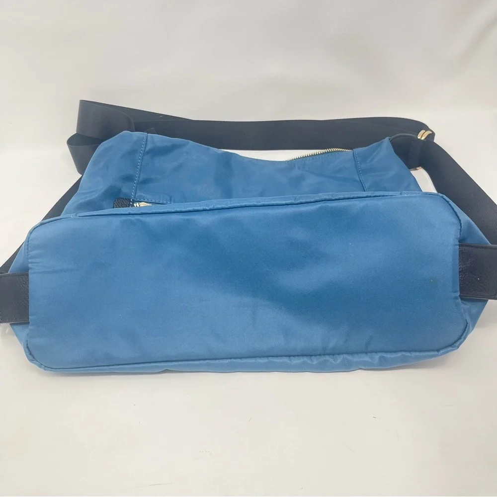 Vintage Blue Convertible Backpack, Large Nylon Shoulder Bag‎ | Sondra Roberts